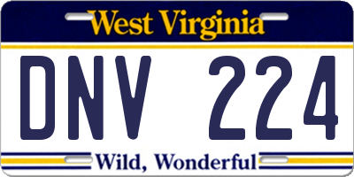 WV license plate DNV224