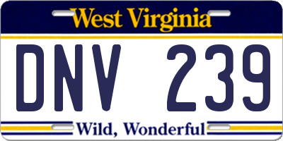 WV license plate DNV239