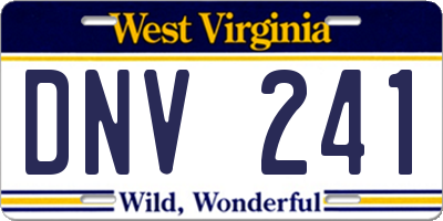 WV license plate DNV241