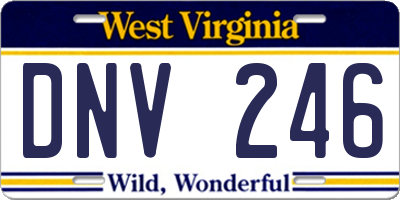 WV license plate DNV246