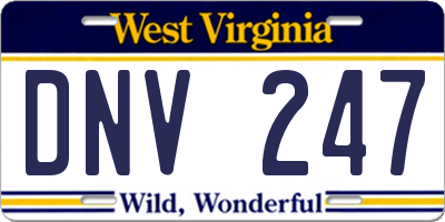 WV license plate DNV247