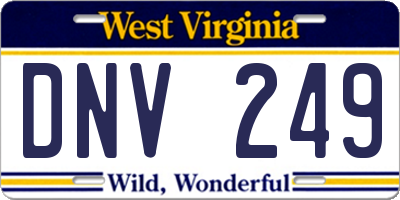WV license plate DNV249