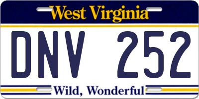 WV license plate DNV252