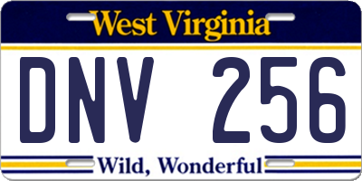 WV license plate DNV256