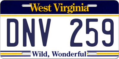 WV license plate DNV259