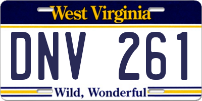 WV license plate DNV261