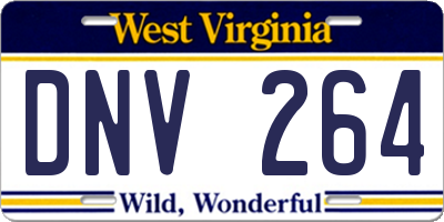 WV license plate DNV264