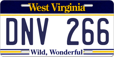 WV license plate DNV266