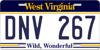 WV license plate DNV267