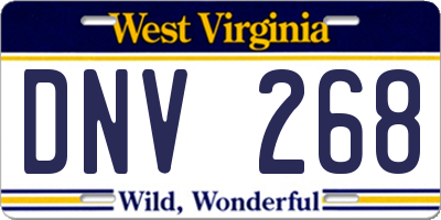 WV license plate DNV268
