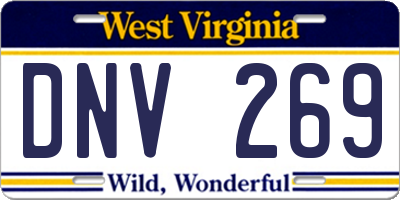 WV license plate DNV269