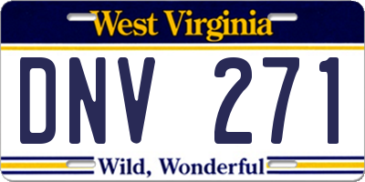 WV license plate DNV271