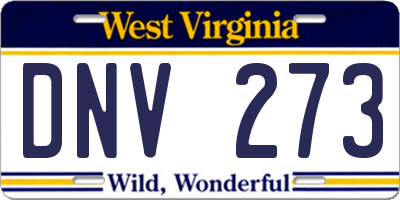 WV license plate DNV273