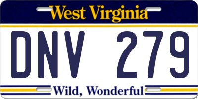 WV license plate DNV279