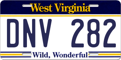WV license plate DNV282