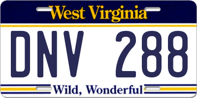 WV license plate DNV288