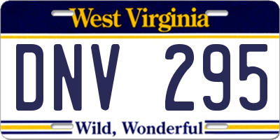 WV license plate DNV295