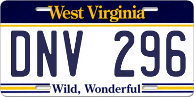WV license plate DNV296