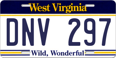 WV license plate DNV297