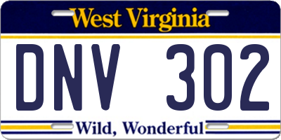 WV license plate DNV302
