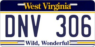 WV license plate DNV306