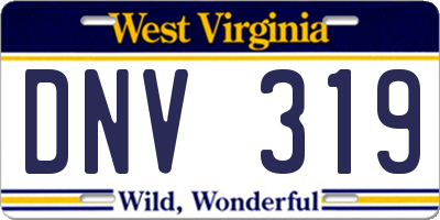 WV license plate DNV319