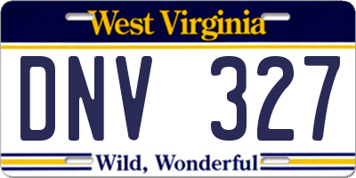 WV license plate DNV327