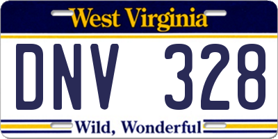 WV license plate DNV328