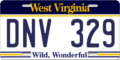 WV license plate DNV329