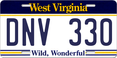 WV license plate DNV330