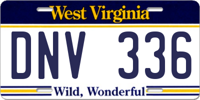 WV license plate DNV336