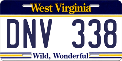 WV license plate DNV338
