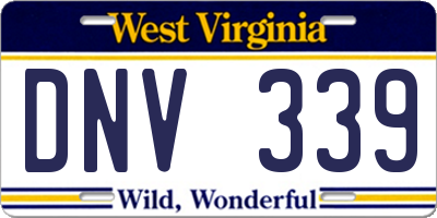 WV license plate DNV339