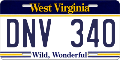 WV license plate DNV340