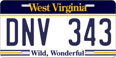 WV license plate DNV343