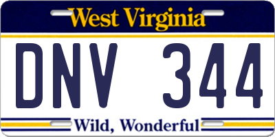WV license plate DNV344