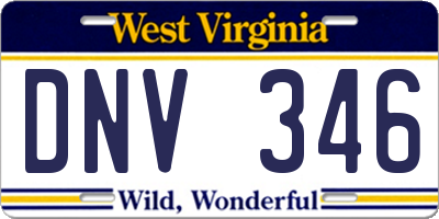 WV license plate DNV346