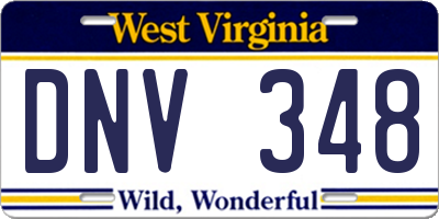 WV license plate DNV348