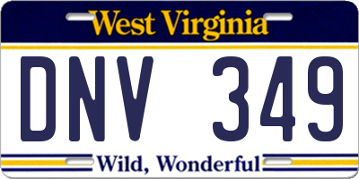 WV license plate DNV349