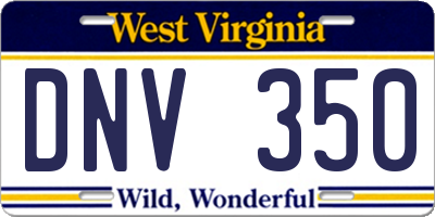 WV license plate DNV350