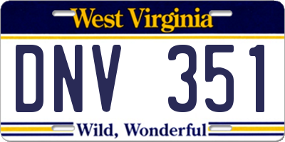WV license plate DNV351