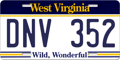 WV license plate DNV352