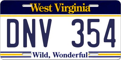 WV license plate DNV354