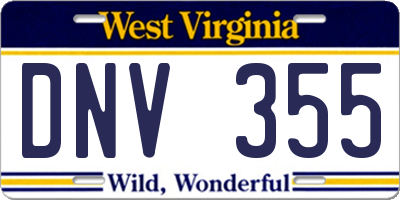 WV license plate DNV355