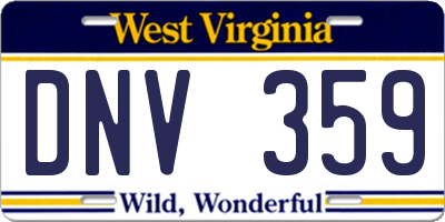 WV license plate DNV359