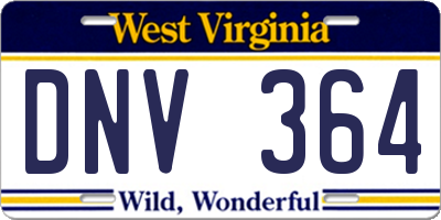 WV license plate DNV364