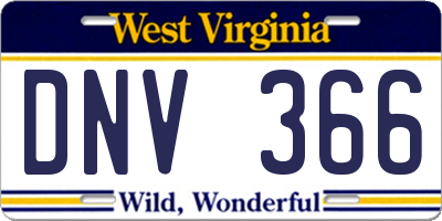 WV license plate DNV366