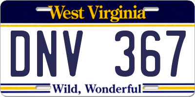 WV license plate DNV367