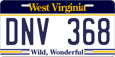 WV license plate DNV368