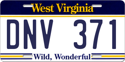 WV license plate DNV371